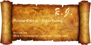 Rosenberg Jusztusz névjegykártya